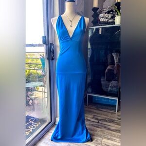 NWT Open Back Maxi Dress Blue - Small